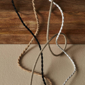 Ceiling lamp set with fabric cord, twisted (jute)